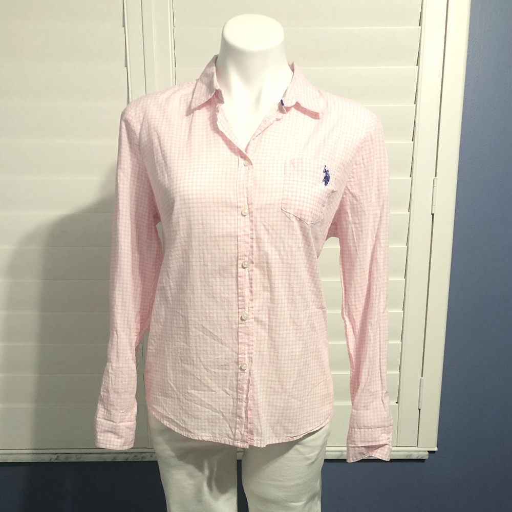 Pink Plaid U.S. Polo Assn. top